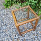 side table, console or end of sofa in vintage bamboo