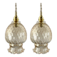 Set of two vintage golden glass handhelds