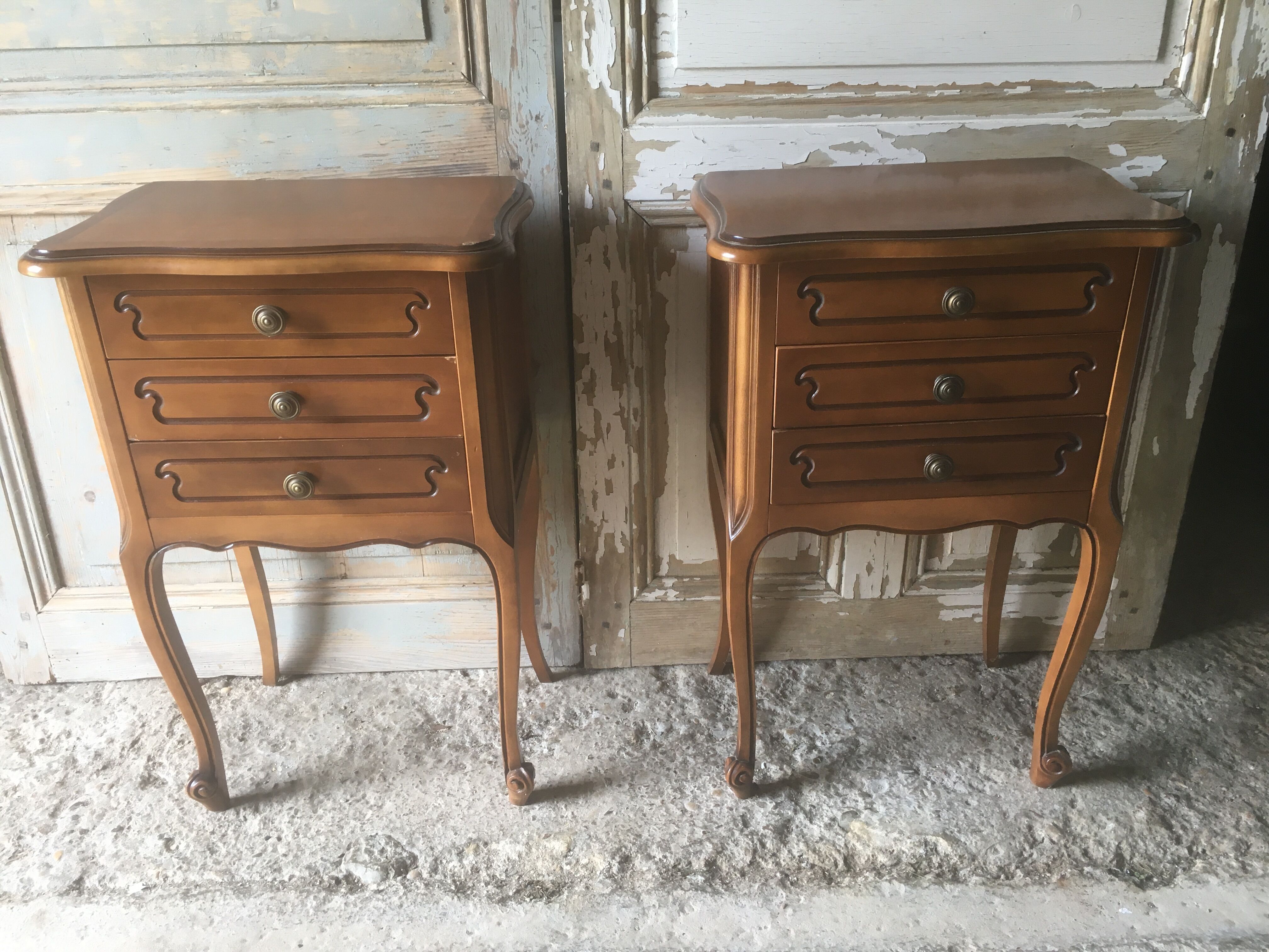 Pair of pine bedside tables