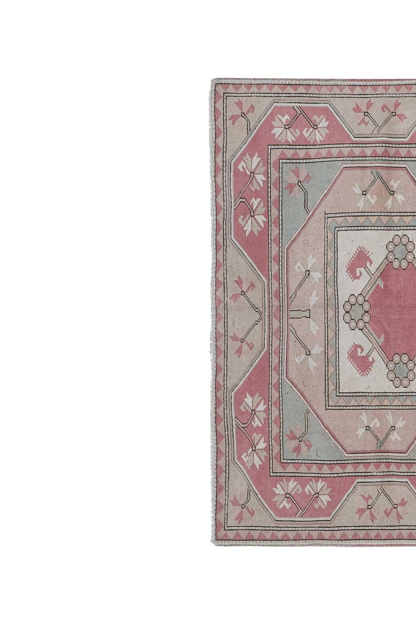Vintage Turkish handmade rug 212x304 cm