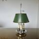 Authentic antique bouillotte lamp in chrome bronze with 3 lights, 1930s.