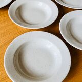 Set of 8 hollow plates in speckled ceramic