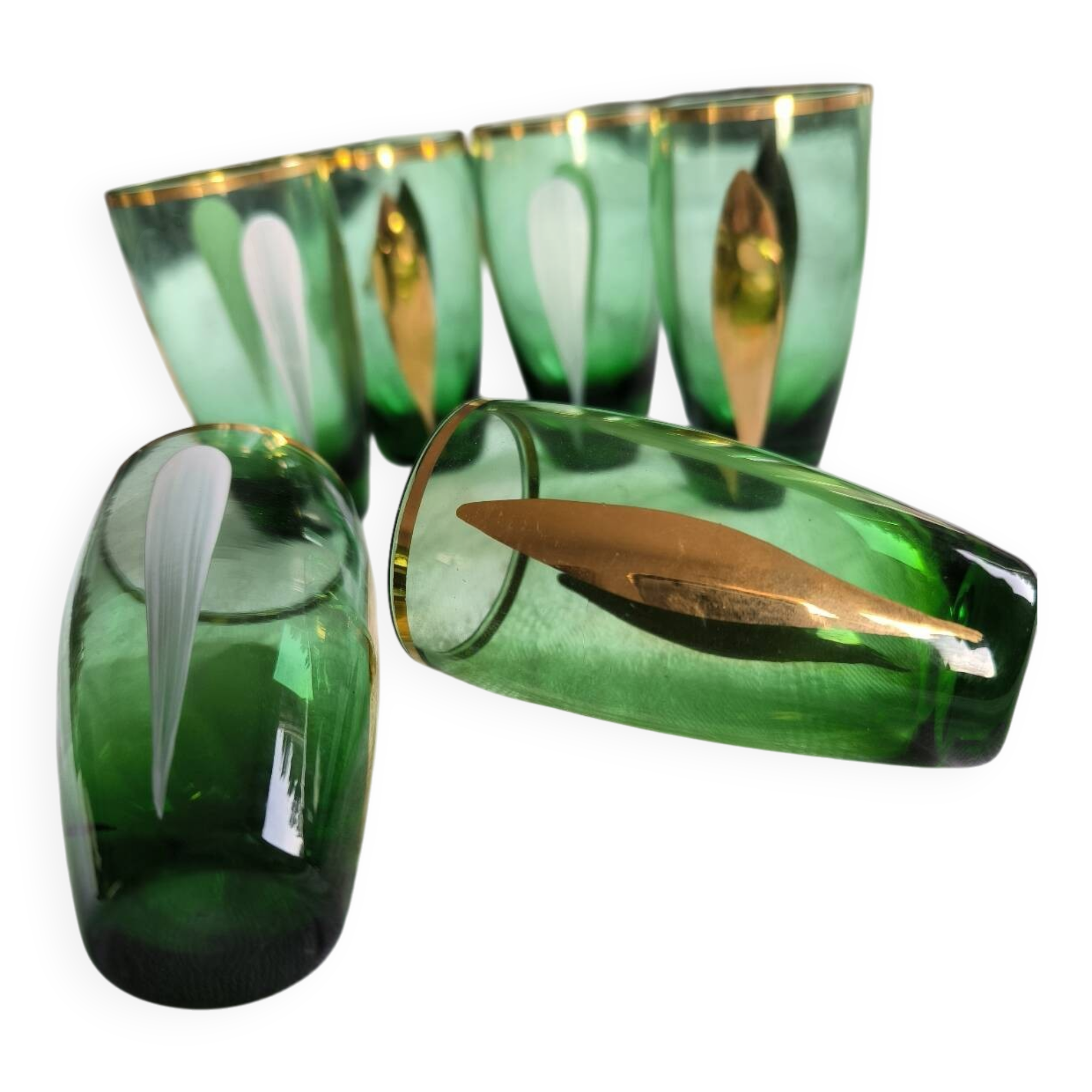 6 crystal liqueur glasses