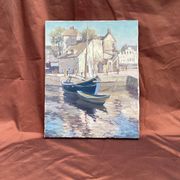 Signed painting Oil on canvas “Ville Honfleur, Normandy” dimensions: height -50cm- Width -40cm-