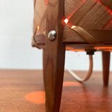 Mid-century Swedish wood veneer table lamp from Vamhus, 1960s.