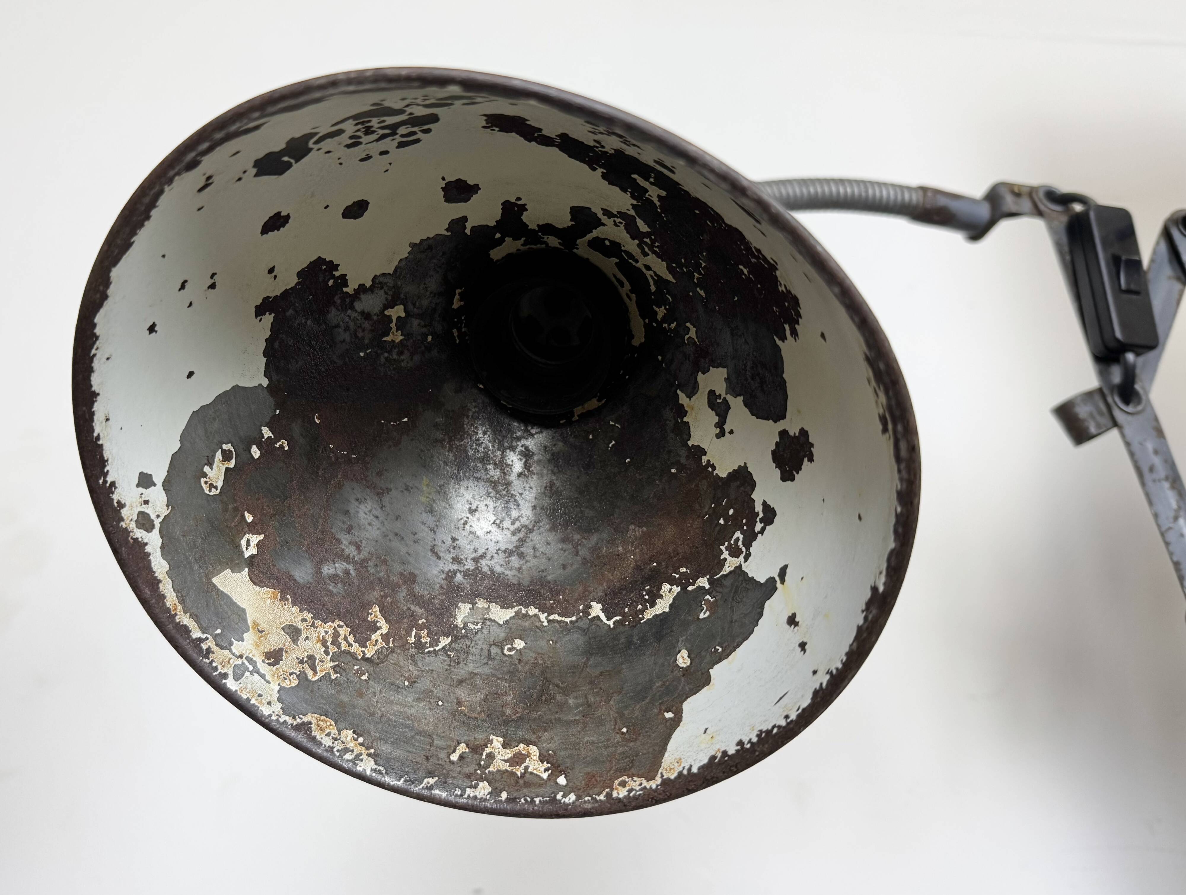 Grey Industrial Scissor Wall Lamp from Elektroinstala, 1960s