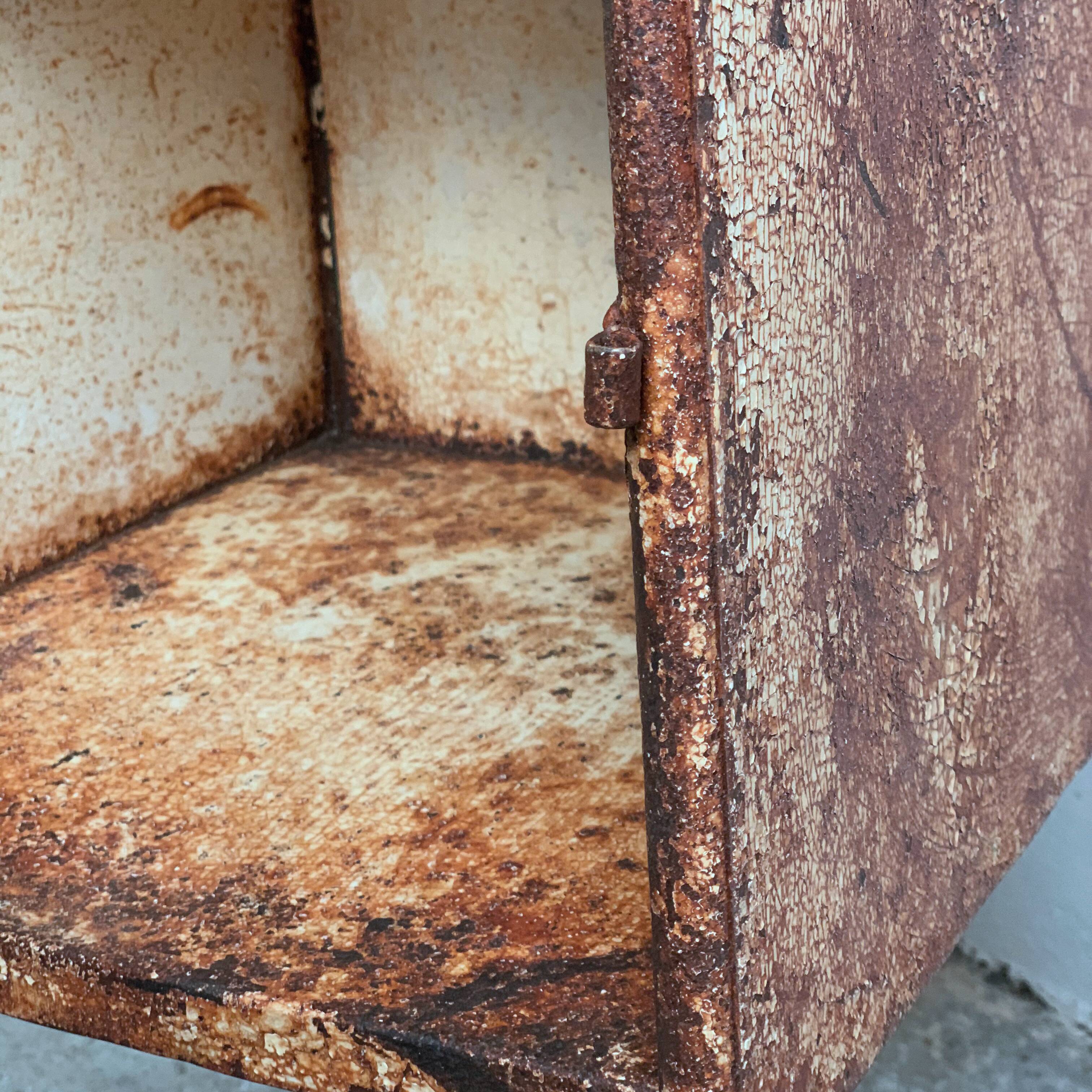 Former hospital bedside table late 19th century early 20th century in metal