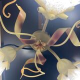Antique wall light fixture ceiling lamp florentine bouquet floral design 1970