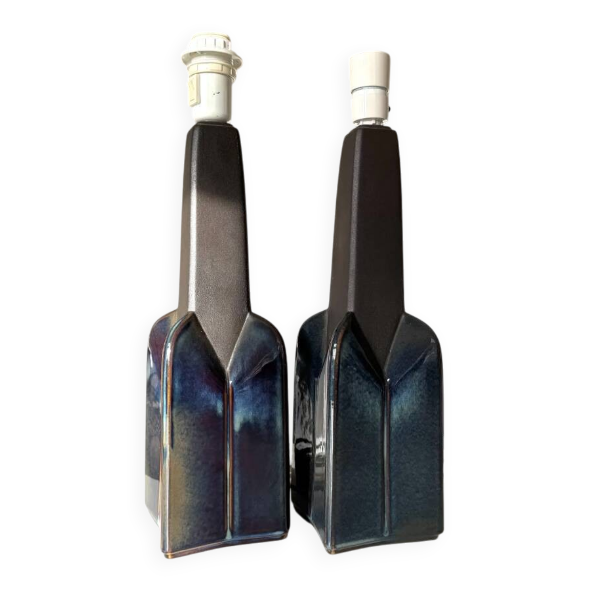 Stoneware ceramic table lamps by Einar Johansen for Søholm Stentøj, 1970s, set of 2