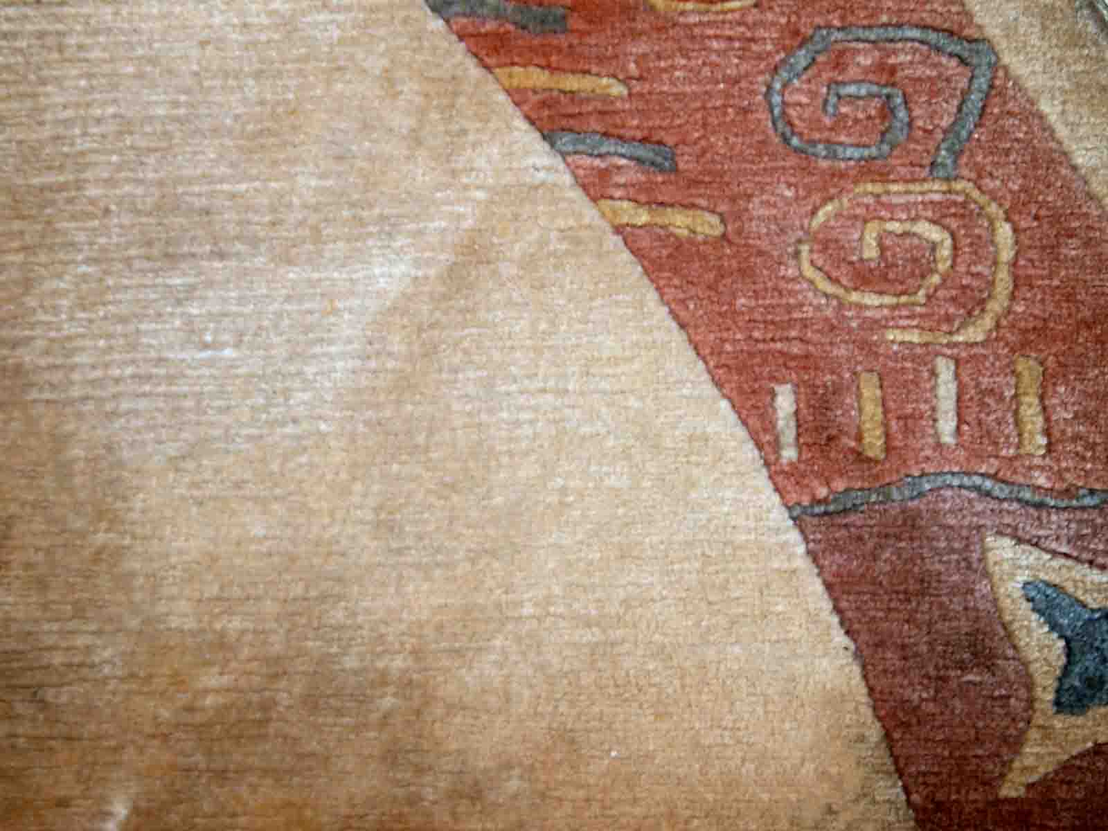 Vintage Tibetan Khaden handmade carpet 245cm 1970s, 1C746