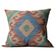 Turquoise Blue Geometric Cushion Cover, Vintage Wool Kilim Pillow Home Decor