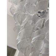 Lustre en verre de Murano transparent et blanc « Ricci »