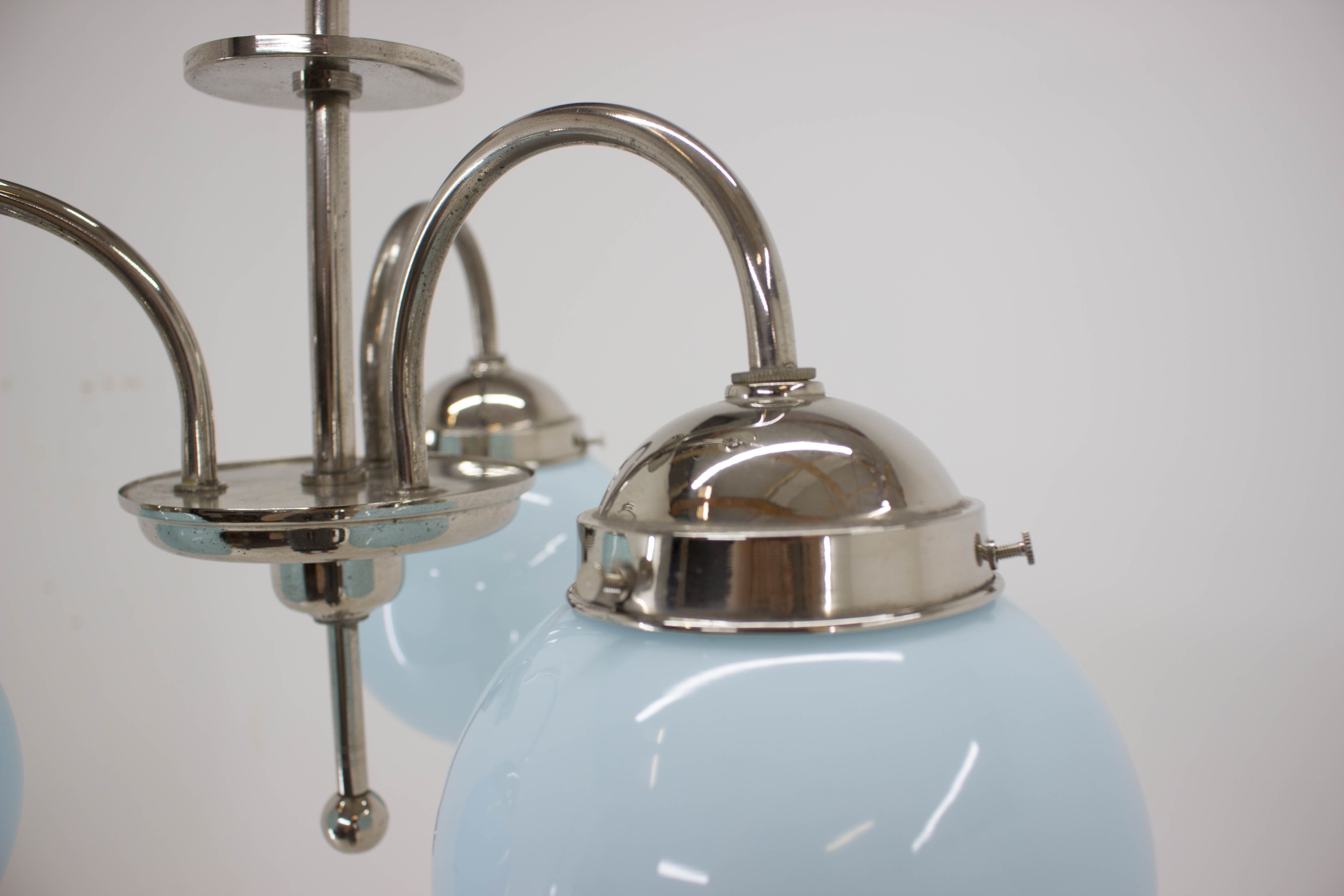 Blue art deco chandelier, 1930s