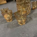 Carafe and 5 vintage glasses