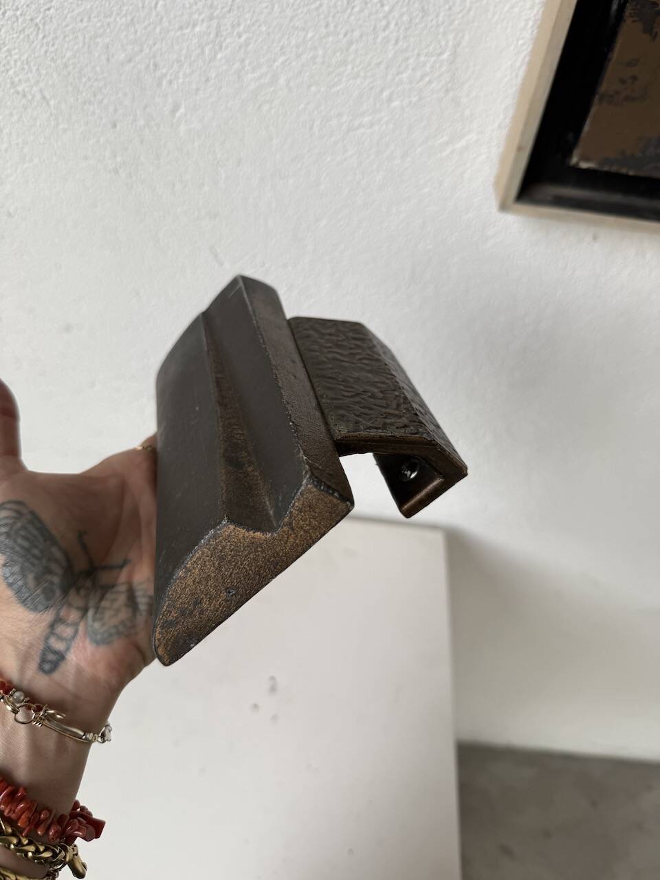 Brutalism bronze door handle