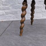 Turned wooden tripod stool