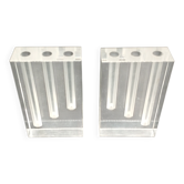 Duo Vase Block Lucite Resin Triple Fireplace Plexiglass Postmodern Design