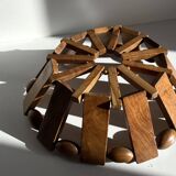 Vintage turned wooden table basket