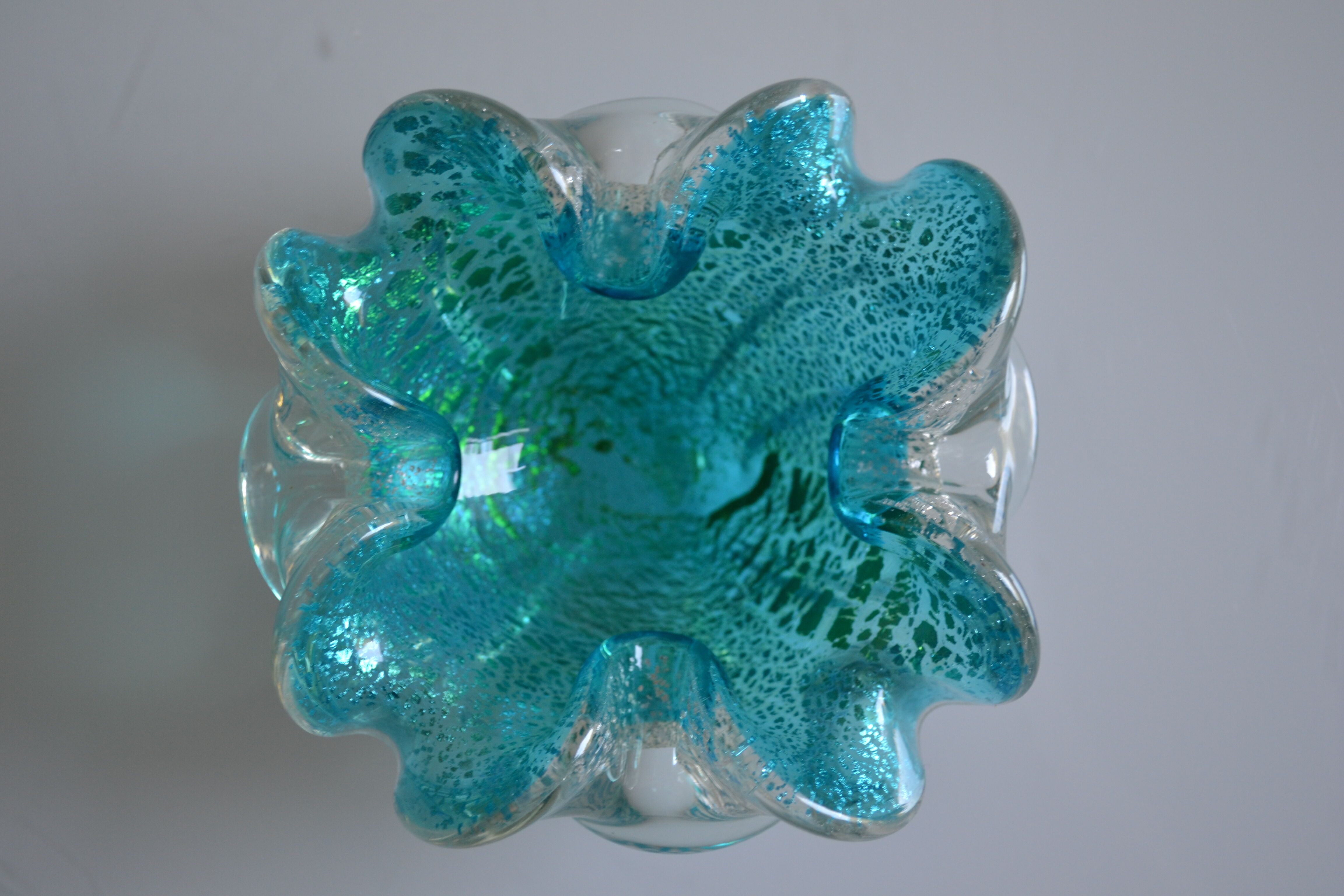 empty blue Murano pockets