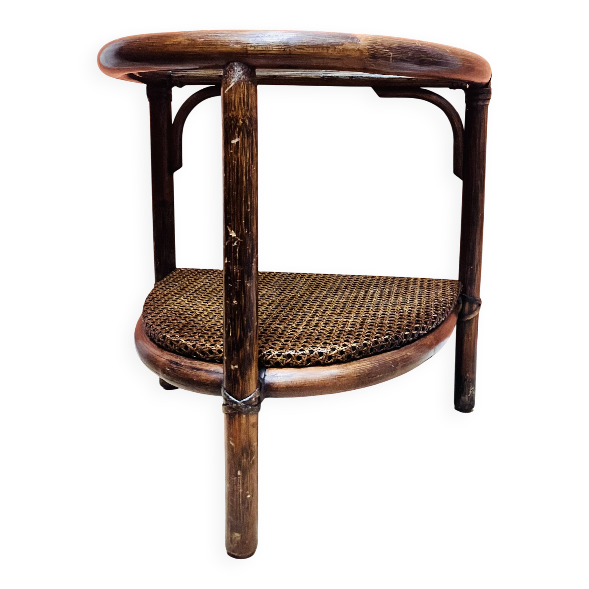 Side table / end table in rattan and caning