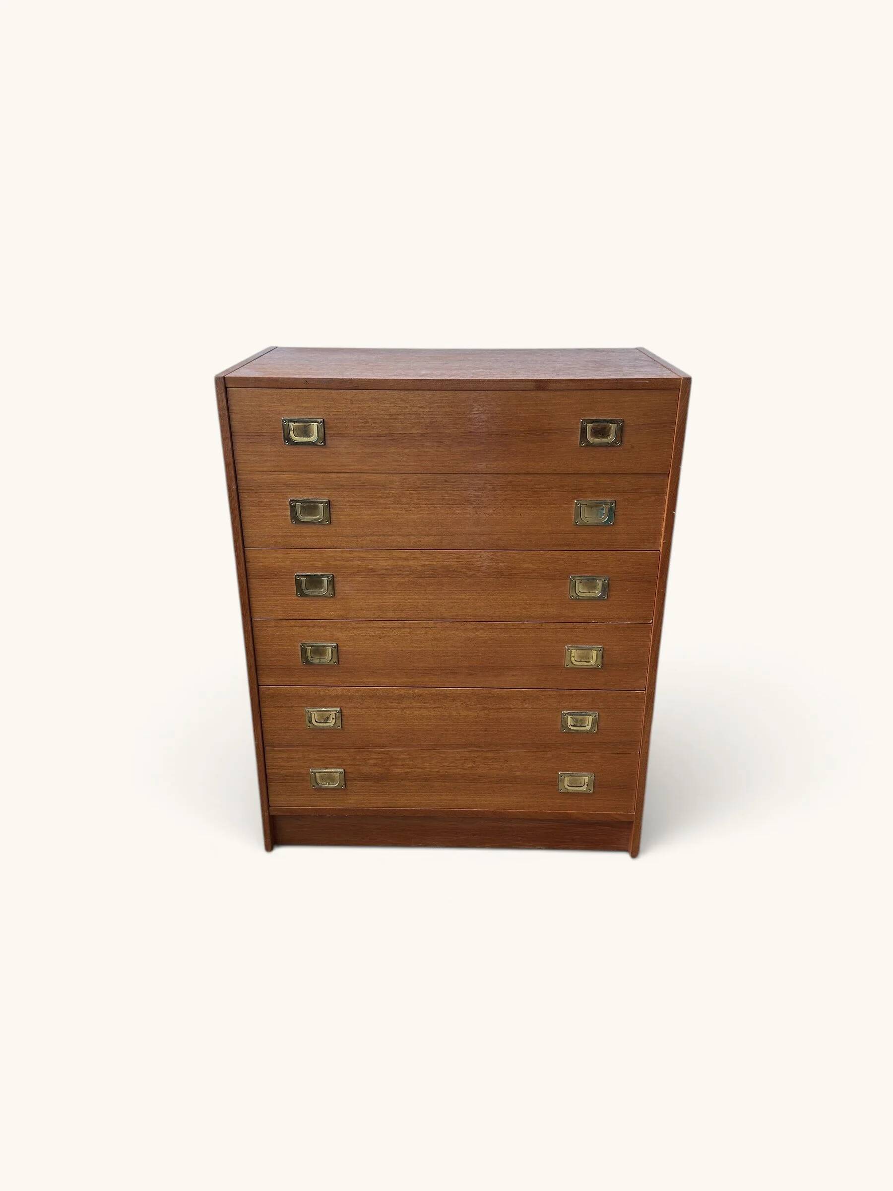 Vintage teak commode with brass handles (copy)
