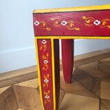 Table basse boho bois et peinture main