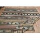 1970s Vintage Turkish Oushak Handmade Wool Cotton Brown Kilim Rug 148x174