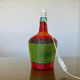 Bottle lamp in scoubidou, lampshade in rattan years 50/60