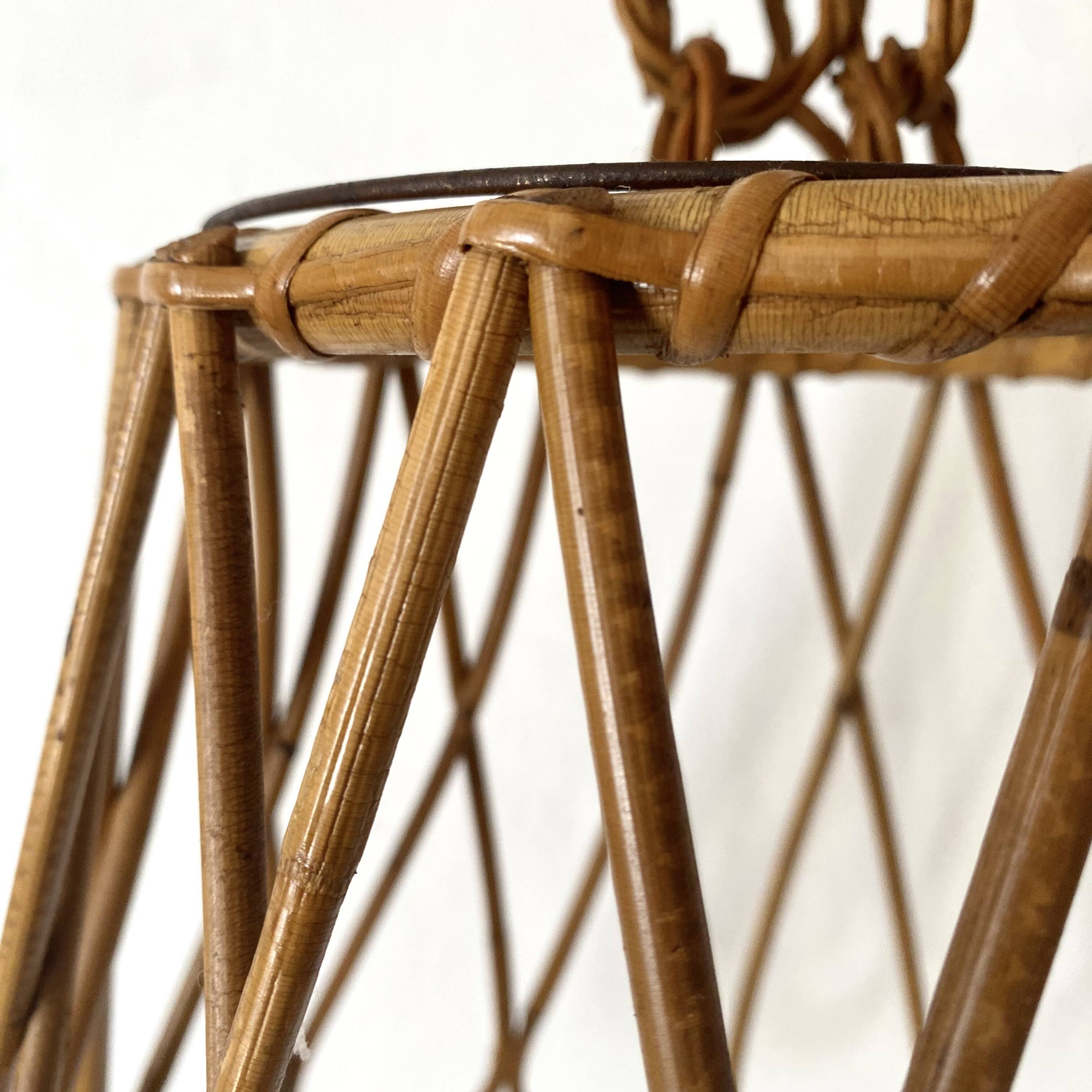 60s rattan pendant light