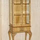 Pair of Art Deco display cabinets circa 1920 in light walnut with Cabriolet legs.