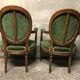 Pair of armchairs Louis XVI green convertibles