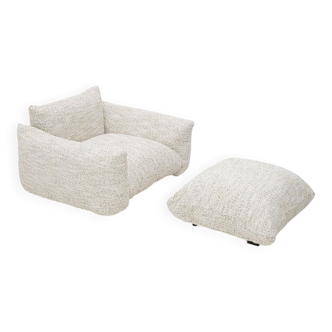 Marenco armchair set with ottoman by Mario Marenco for Arflex, 1970s