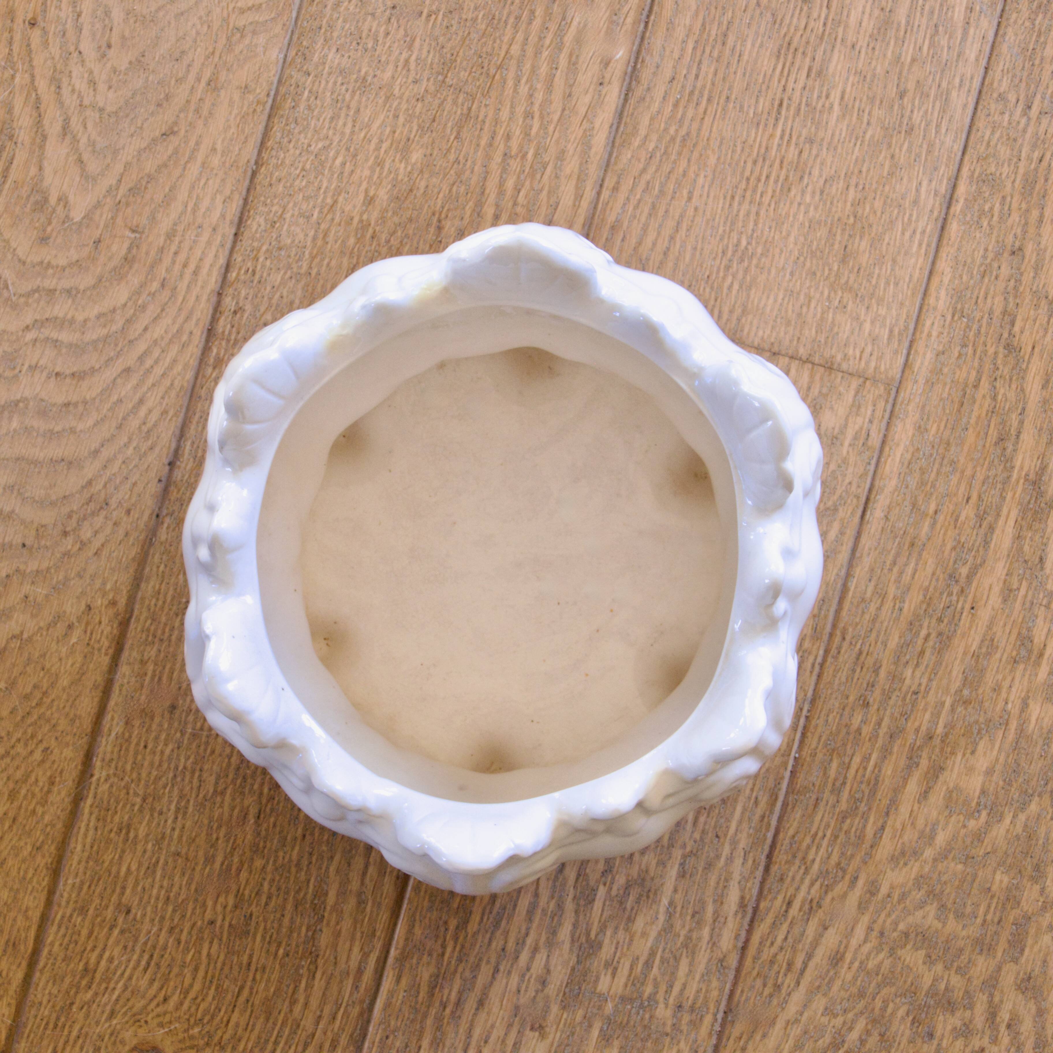 Antique cachepot, 19th century, 1873, in earthenware with baroque decoration