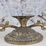 Brass and crystal centerpiece vase, 1950s