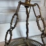 Suspension brass basket and glass vintage diamond tip