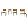 Set of four design chrome dining chairs by Viliam Chlebo, Czechoslovakia, 1980s
