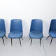 Set of 4 italian dining chairs with brass feet, 1950s