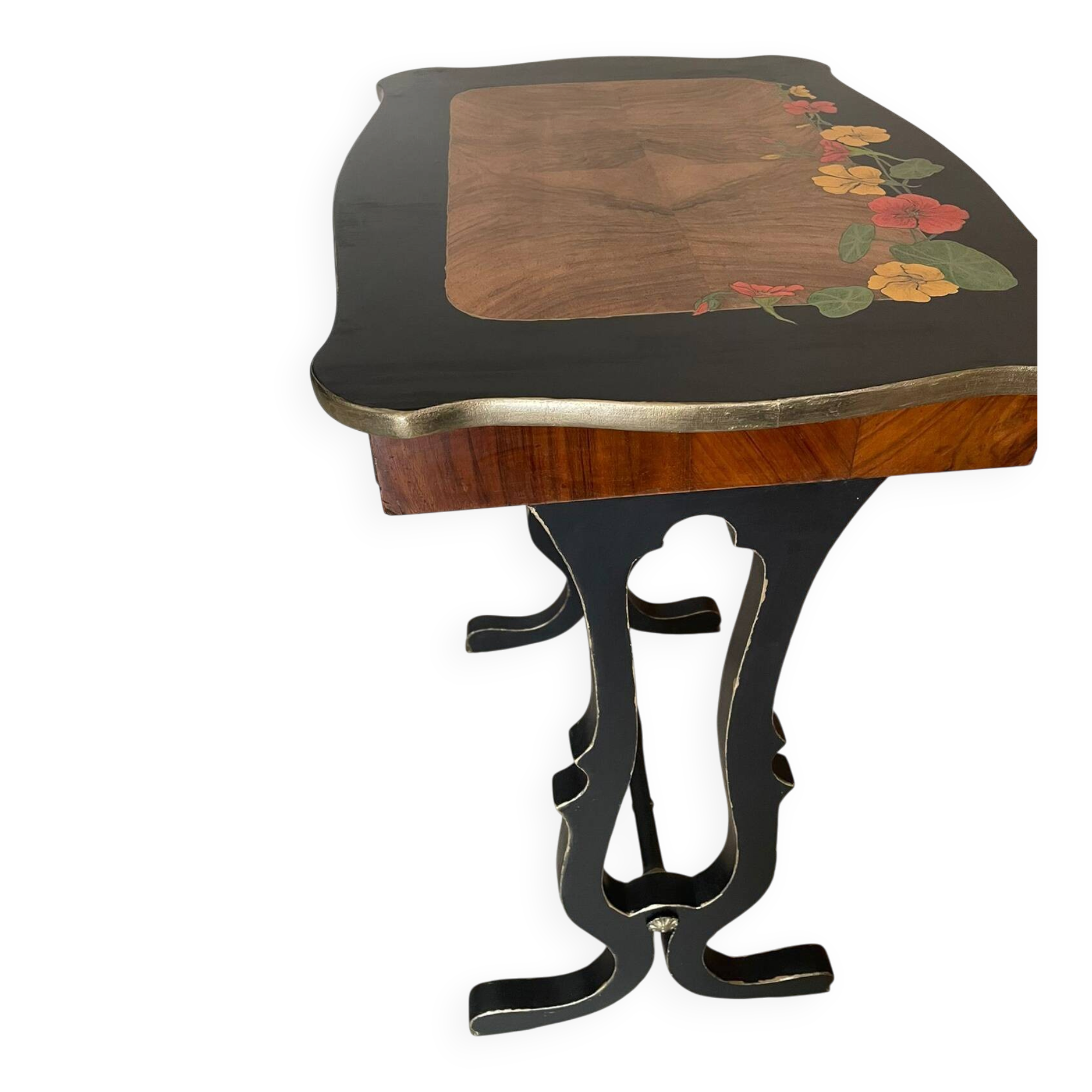 Table art déco joliment rénovée peinte à la main