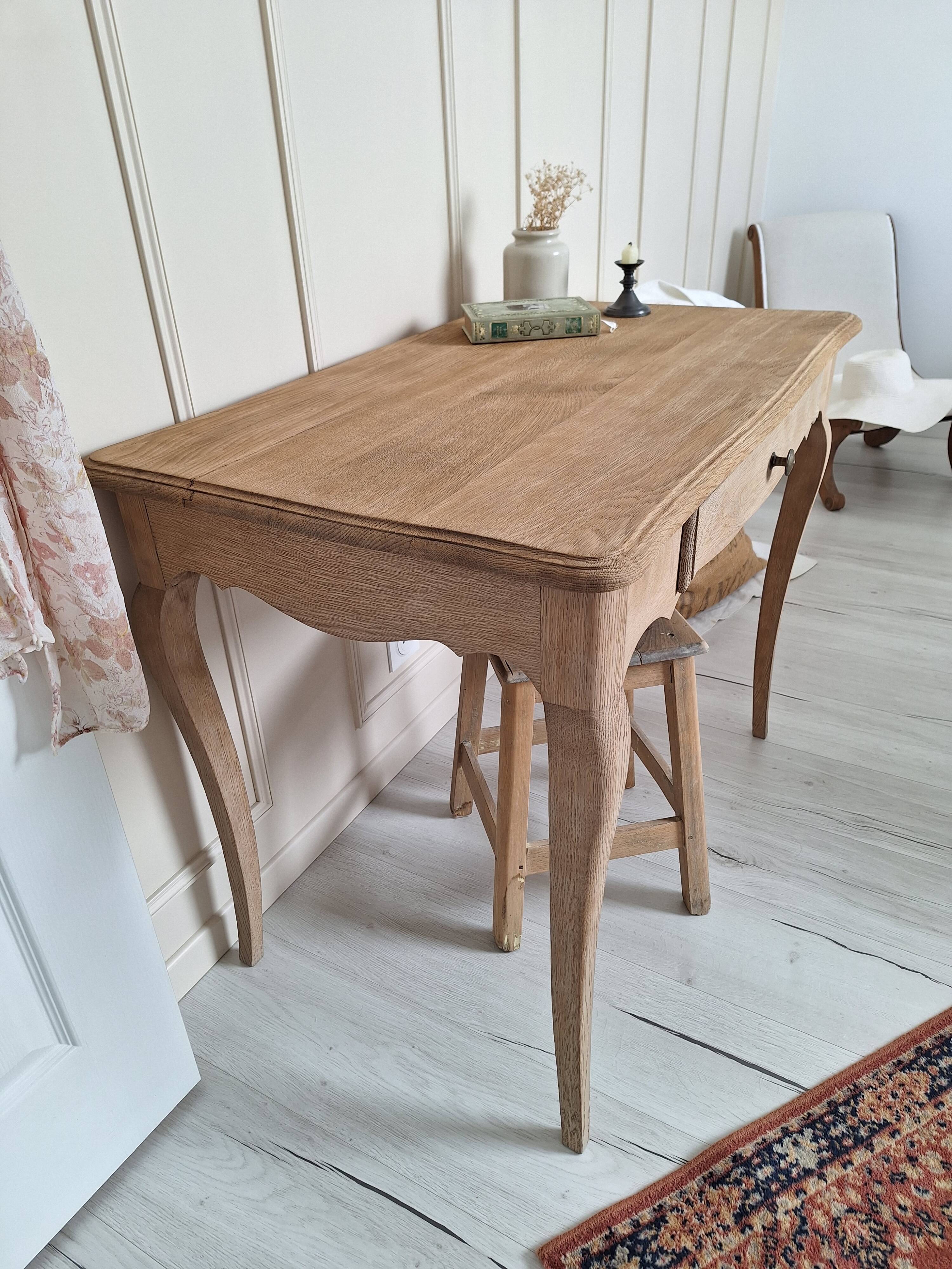 Antique oak side table in Louis XV style