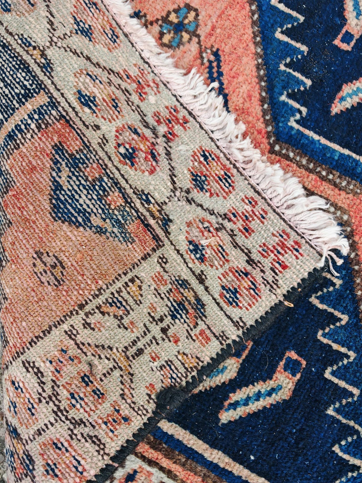 Vintage Anatolian runner rug in wool from the 1950s.