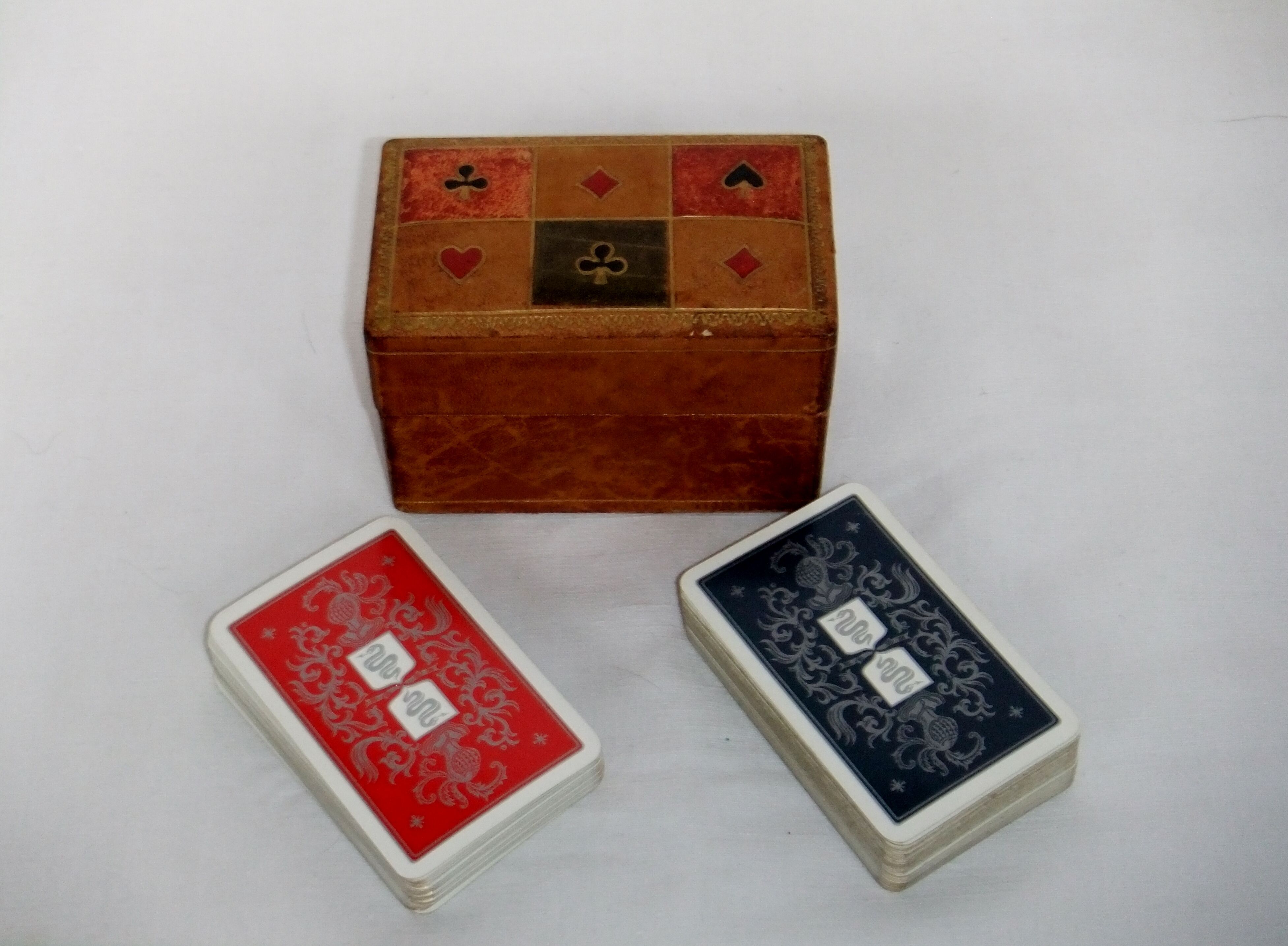 Card game BP Grimaud gilding collection card box leather box bridge