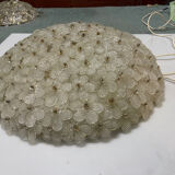Large Murano Glass Flower Flush Mount Ceiling Light Attributed to Segu