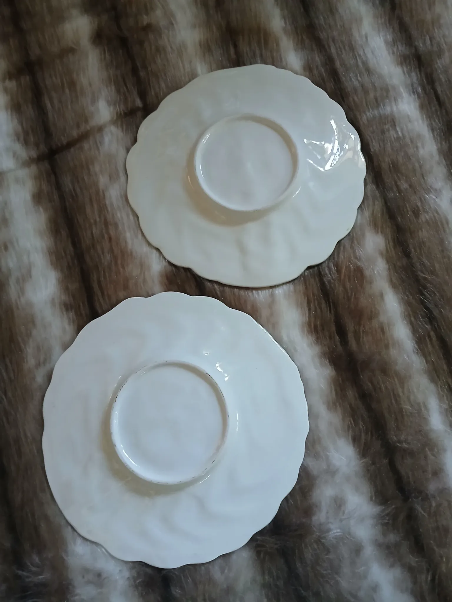 2 assiettes anciennes en barbotine