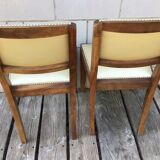 2 solid wood satin art deco chairs