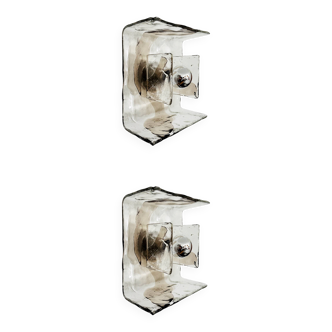 Set of 2 Murano Glass Wall or Ceiling Lamps by Carlo Nason for Mazzega