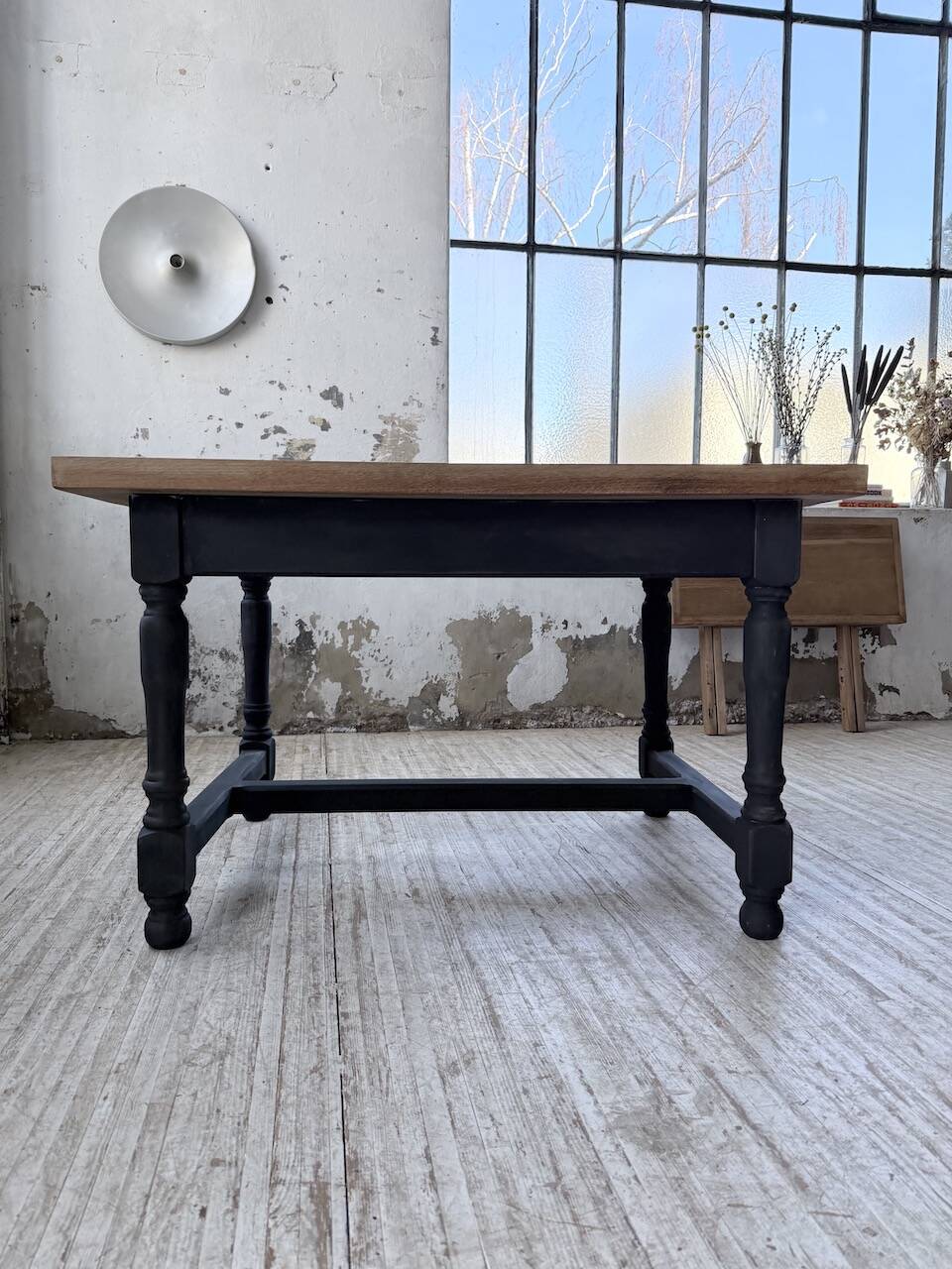 Table de ferme en chêne avec rallonges
