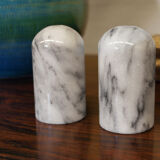 Salt and pepper shaker in Carrara marble