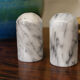 Salt and pepper shaker in Carrara marble