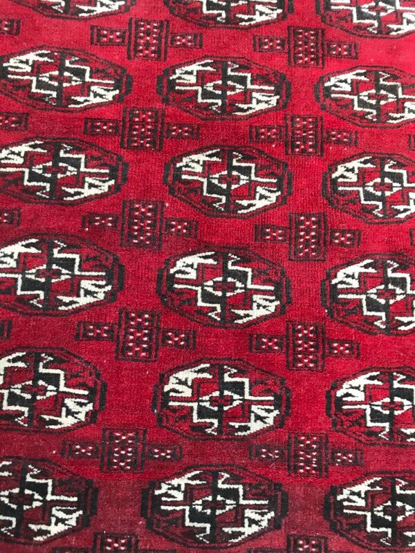 Vintage Bukhara 102 X 130 afghan turkmen carpet