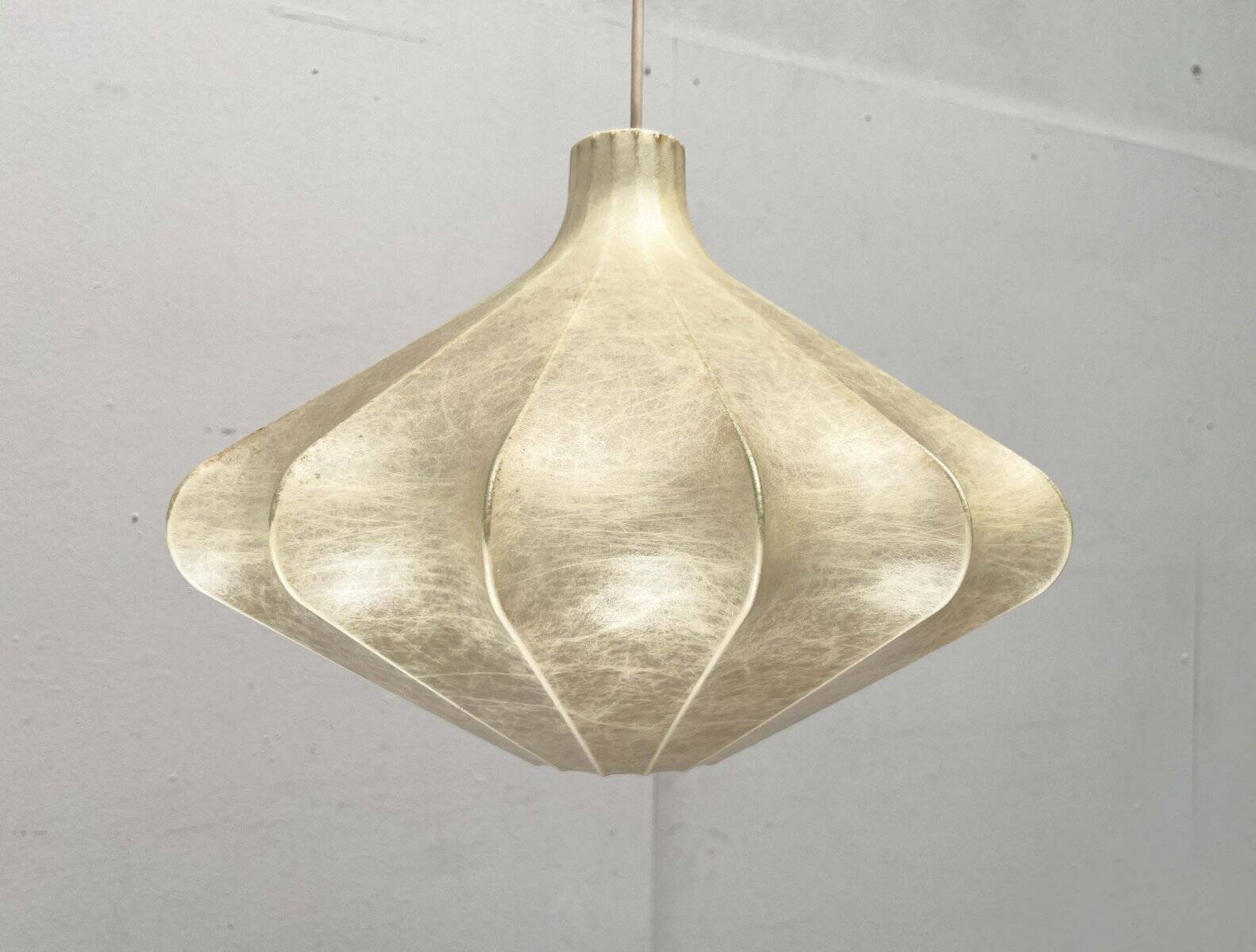 Modern mid-century Cocoon pendant lamp by Friedel Wauer for Goldkant Leuchten, 1960s.
